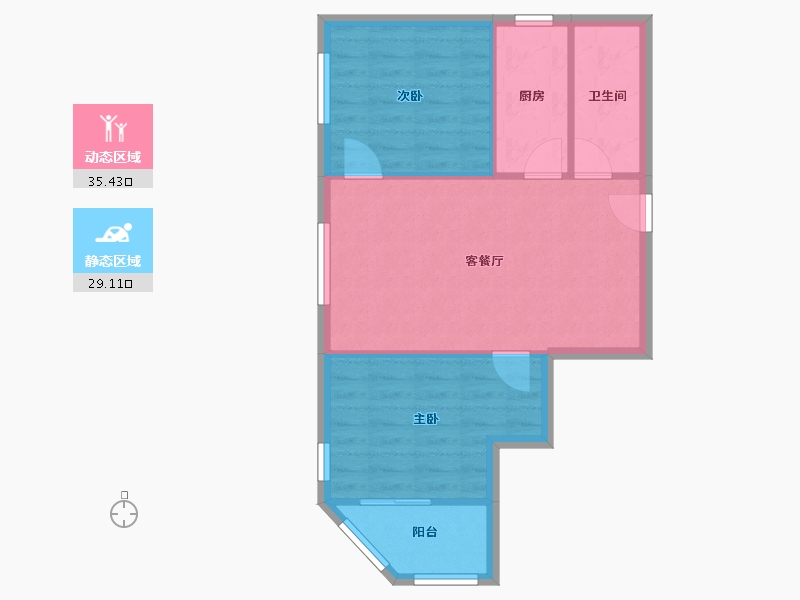 北京-北京市-晨月园小区-66.00-户型库-动静分区