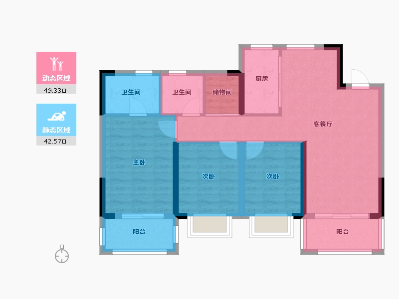 安徽省-安庆市-高速·滨江首府-82.00-户型库-动静分区