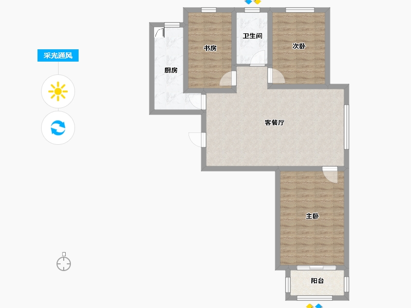 河北省-石家庄市-晨光花城1期-113.00-户型库-采光通风