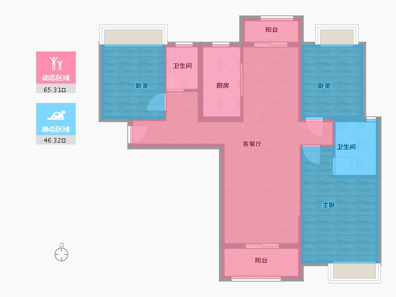 湖南省-长沙市-湖山赋-100.00-户型库-动静分区