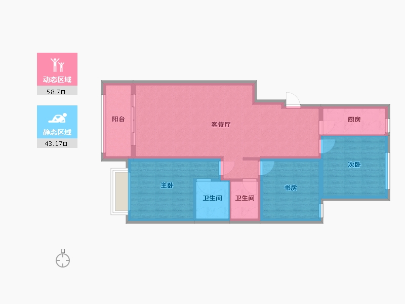 河北省-邢台市-万率家和小院-111.23-户型库-动静分区