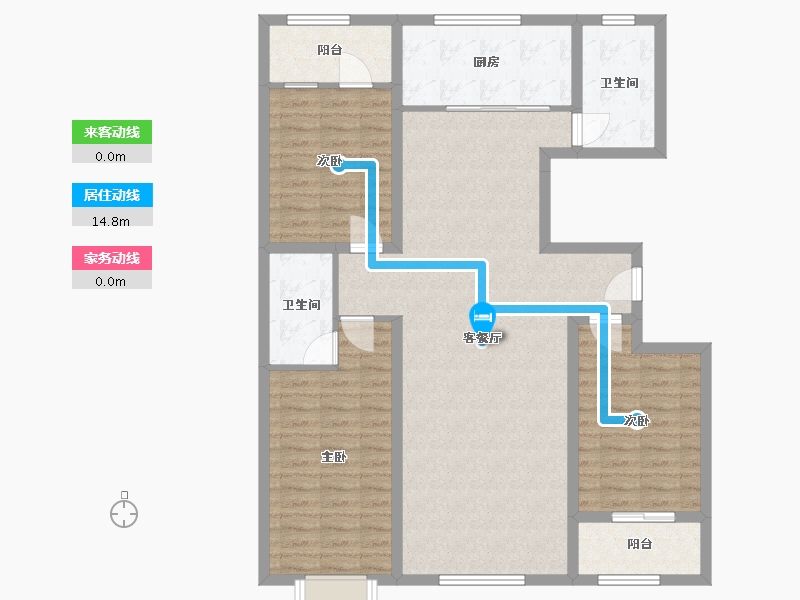 山东省-潍坊市-翰庭家园-128.00-户型库-动静线