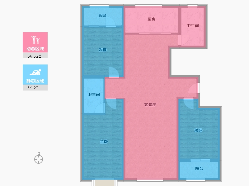 山东省-潍坊市-翰庭家园-128.00-户型库-动静分区