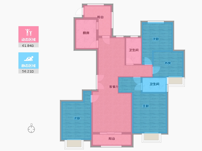 浙江省-杭州市-新华北苑-117.18-户型库-动静分区