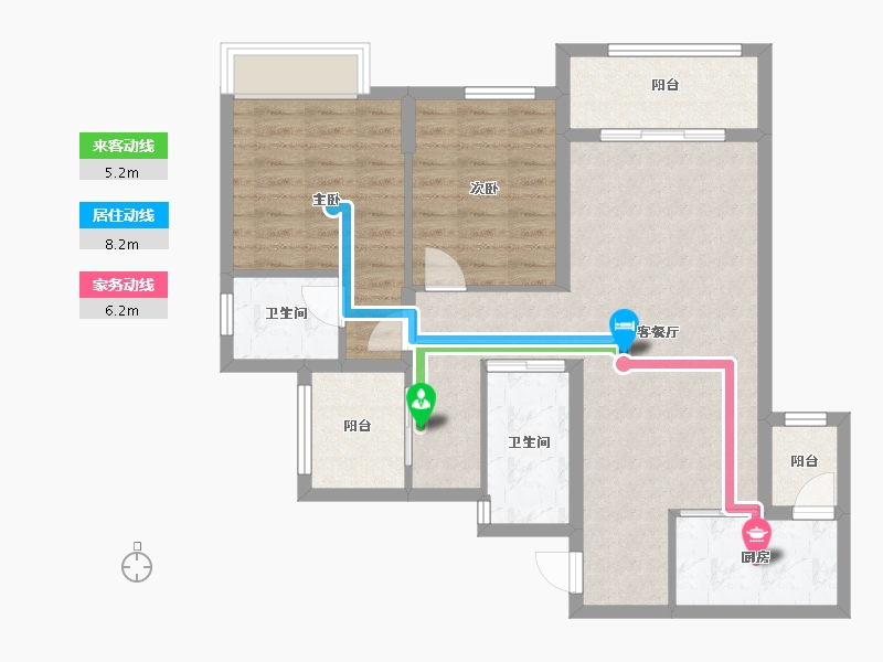 重庆-重庆市-阳光家园-82.00-户型库-动静线