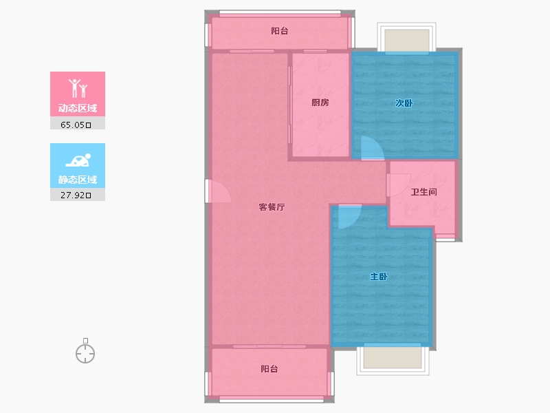 四川省-成都市-山水四季-86.00-户型库-动静分区