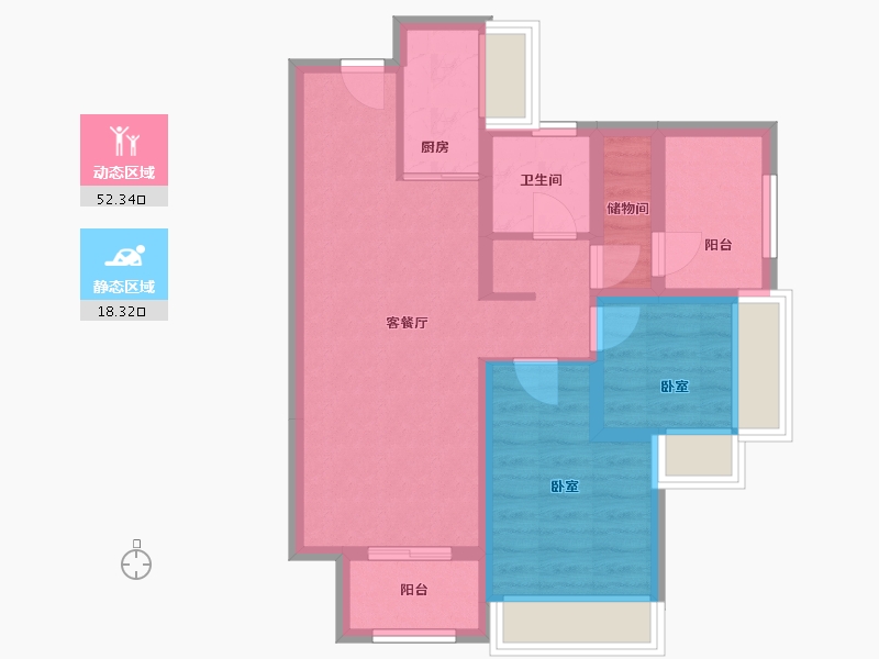 广东省-佛山市-保利清能和府-64.12-户型库-动静分区