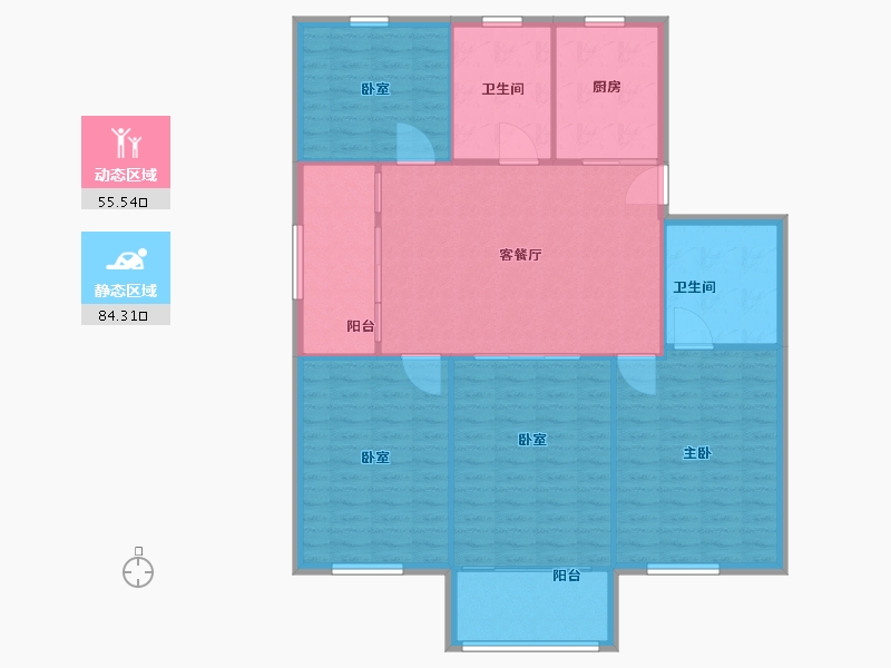 江苏省-苏州市-惠阳三村-130.00-户型库-动静分区