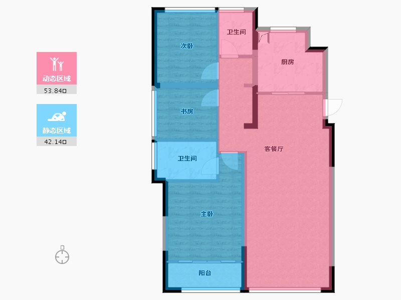 山东省-青岛市-绿城锦棠-96.00-户型库-动静分区