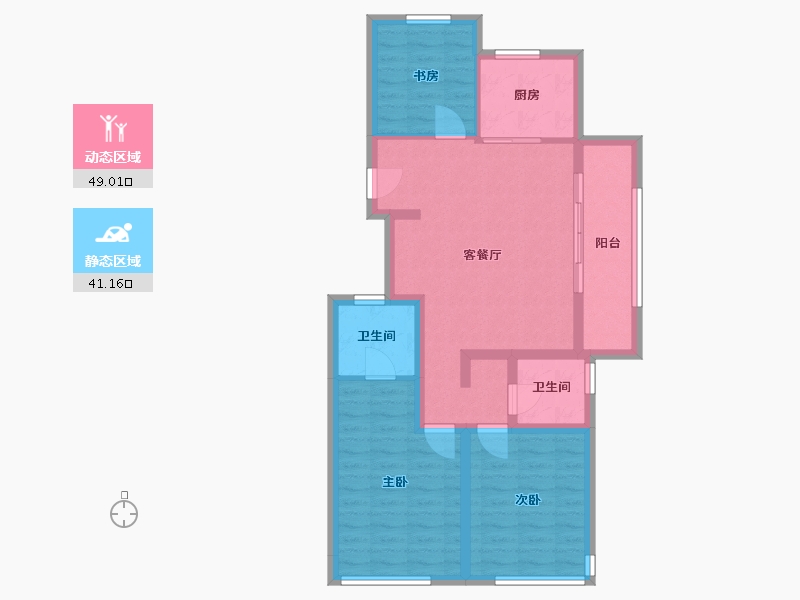 浙江省-杭州市-香港置地上和公元里-81.30-户型库-动静分区