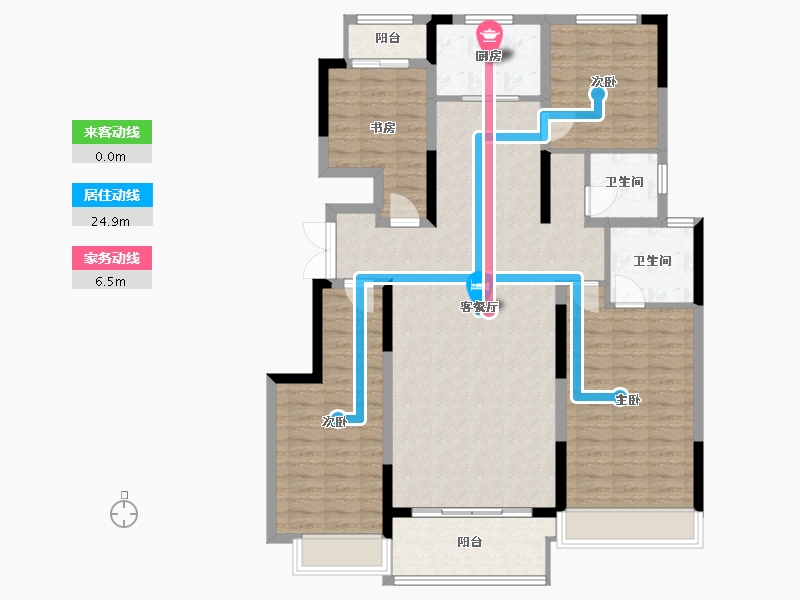 河南省-郑州市-仁和园-123.00-户型库-动静线