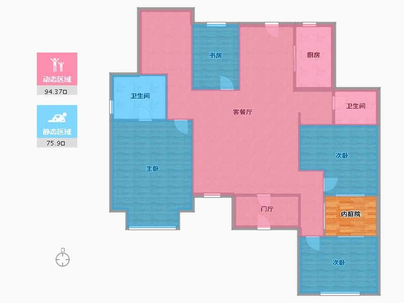 新疆维吾尔自治区-乌鲁木齐市-紫美雅和-165.00-户型库-动静分区