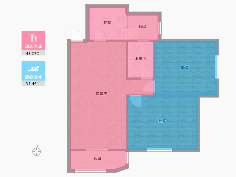 河北省-石家庄市-长安区公安分局宿舍-75.80-户型库-动静分区