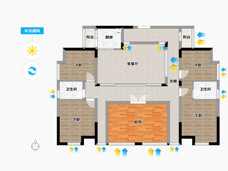 广西壮族自治区-南宁市-滨江御景-116.00-户型库-采光通风