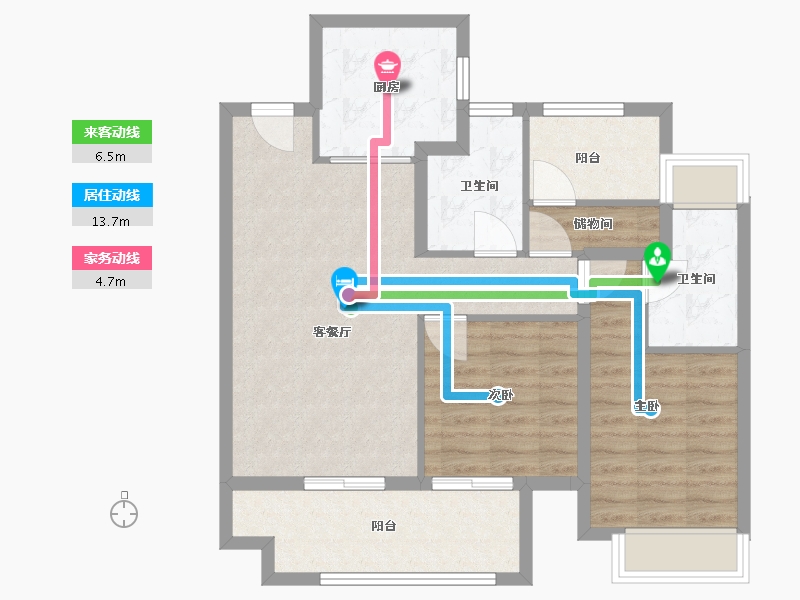 河南省-郑州市-龙湖熙上-80.00-户型库-动静线