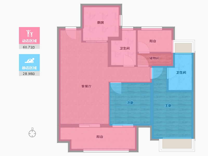 河南省-郑州市-龙湖熙上-80.00-户型库-动静分区