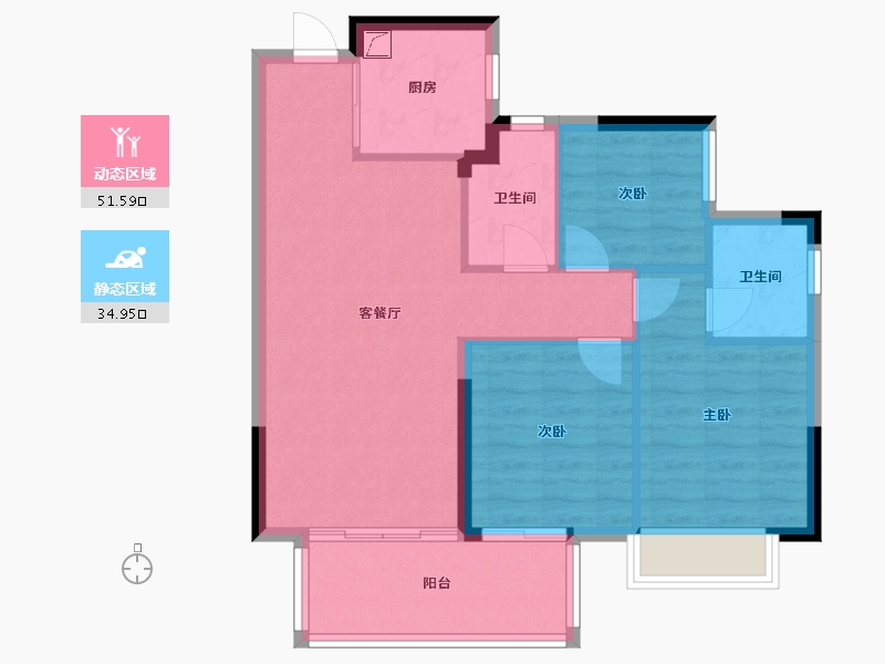 广西壮族自治区-南宁市-龙光天宸-77.00-户型库-动静分区