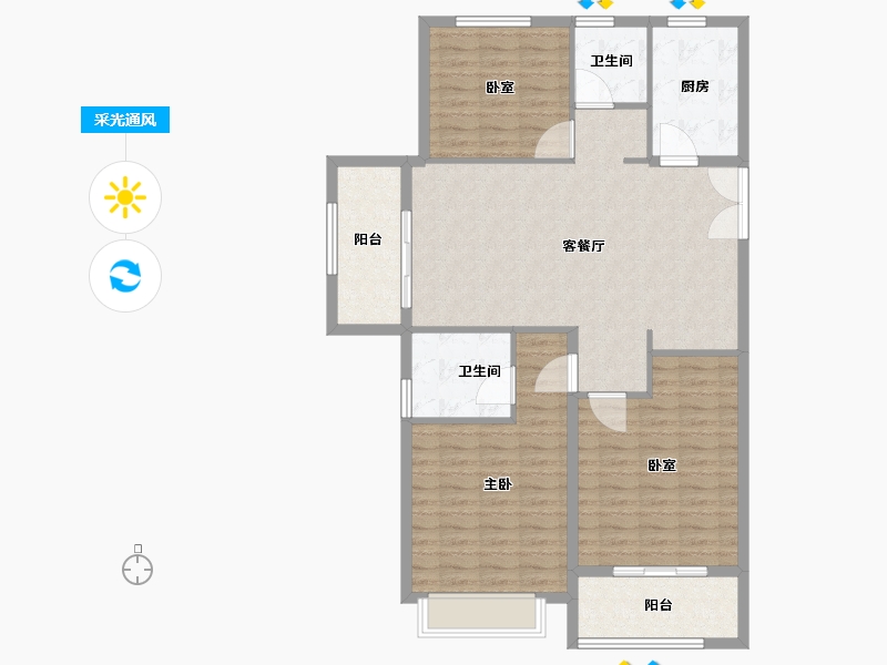 浙江省-衢州市-衢州高铁新城-115.00-户型库-采光通风