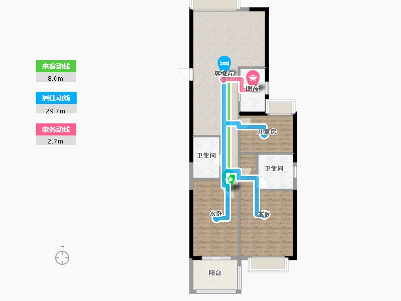 福建省-福州市-金域时代-105.00-户型库-动静线