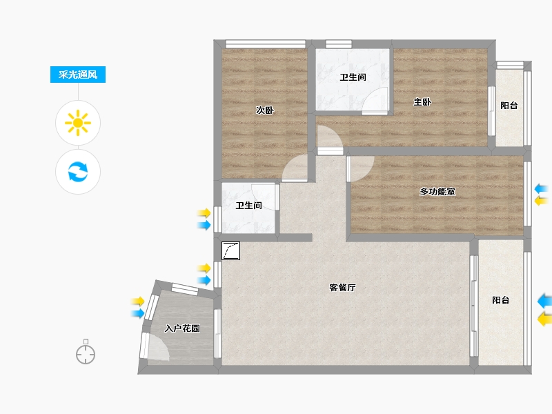 海南省-海口市-金地梅陇镇-二期-88.00-户型库-采光通风