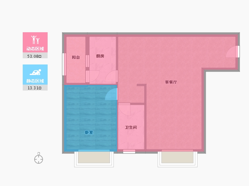 贵州省-贵阳市-恒大帝景-60.00-户型库-动静分区