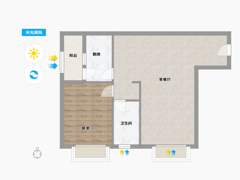 贵州省-贵阳市-恒大帝景-60.00-户型库-采光通风