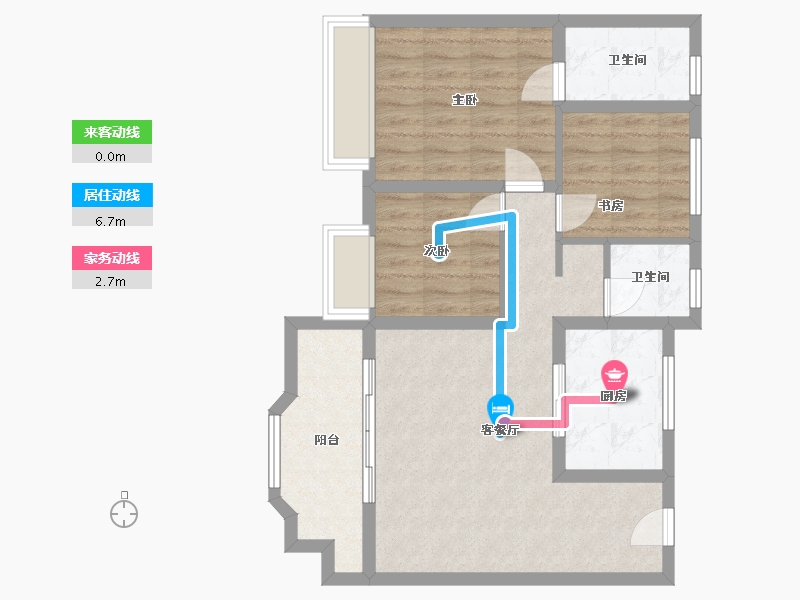 浙江省-嘉兴市-东樾名庭-74.00-户型库-动静线