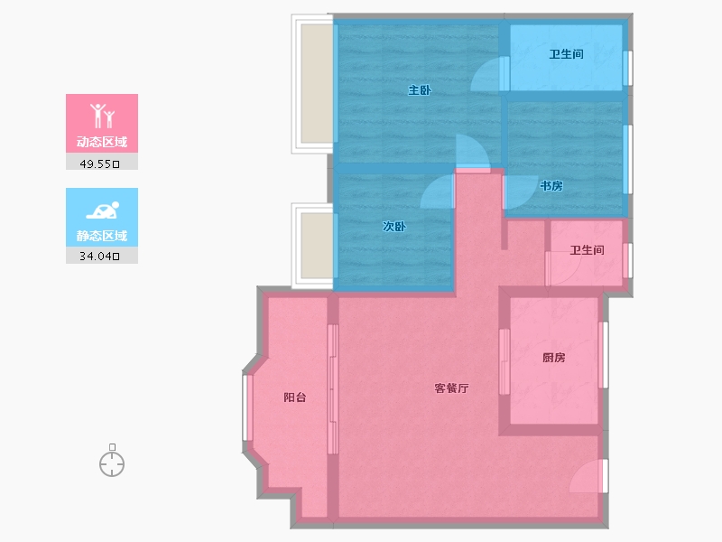 浙江省-嘉兴市-东樾名庭-74.00-户型库-动静分区