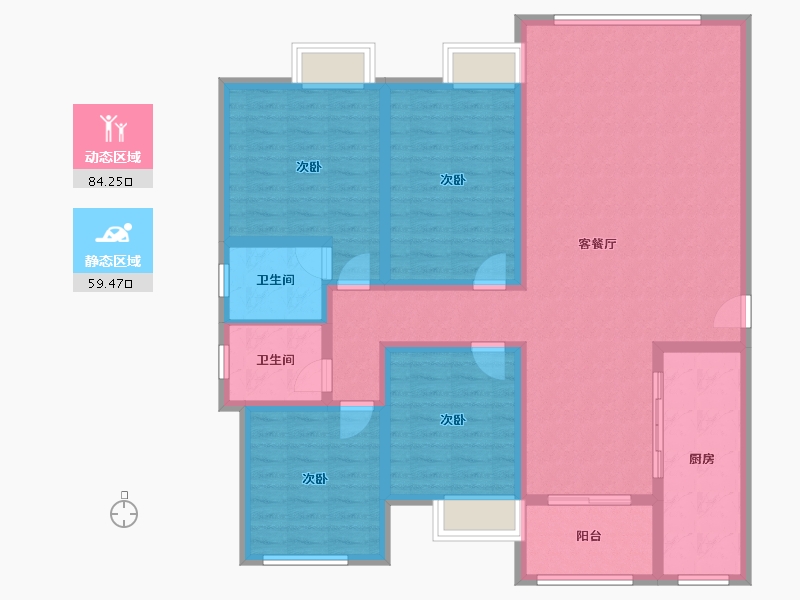 福建省-泉州市-禹洲城市广场-129.00-户型库-动静分区