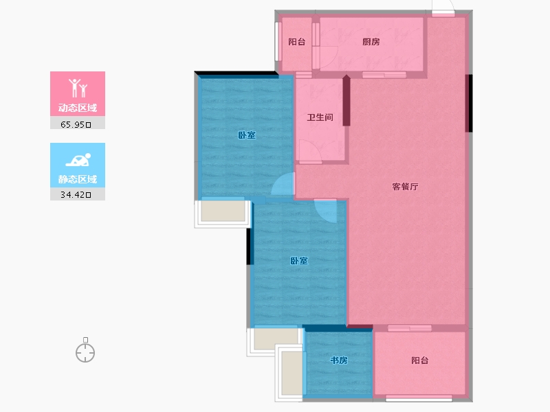 湖南省-郴州市-爱莲湖畔-89.00-户型库-动静分区