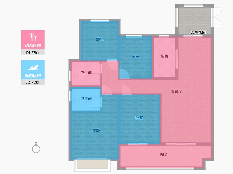 河南省-许昌市-东湖天墅-111.00-户型库-动静分区