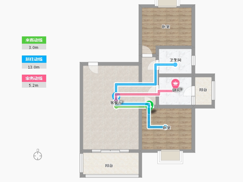 广东省-广州市-运动员村三区-76.00-户型库-动静线