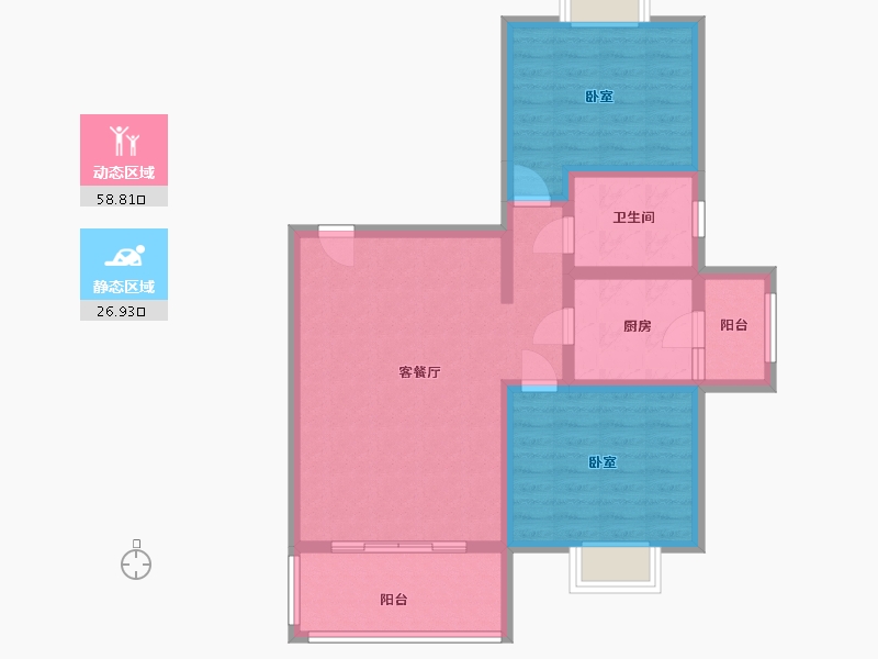 广东省-广州市-运动员村三区-76.00-户型库-动静分区