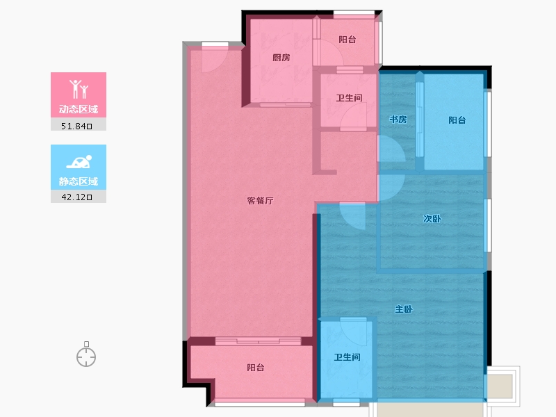 广东省-佛山市-中旅银湾花园-103.83-户型库-动静分区