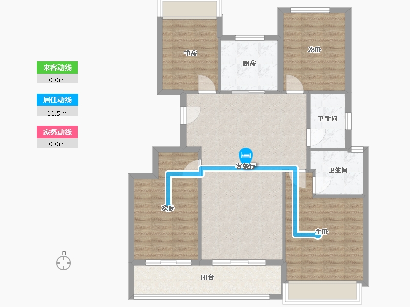 浙江省-杭州市-叠潮雅庭-117.00-户型库-动静线