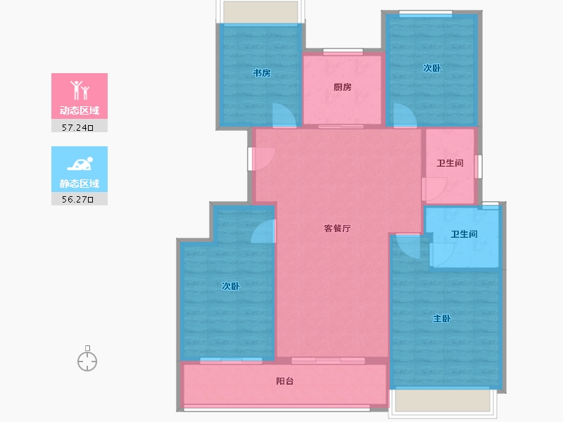 浙江省-杭州市-叠潮雅庭-117.00-户型库-动静分区