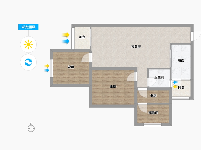 四川省-成都市-学府-阳光北区-89.09-户型库-采光通风