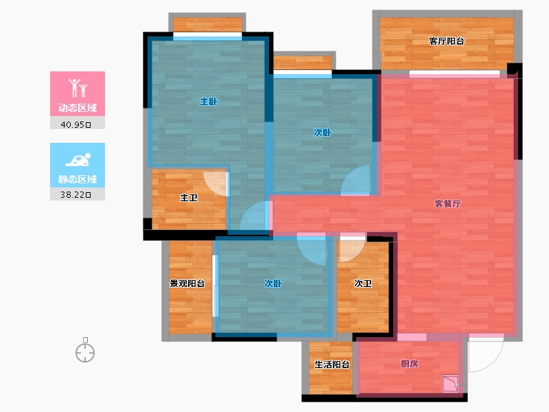 四川省-德阳市-文泰&middot;蔚蓝半岛-95.54-户型库-动静分区