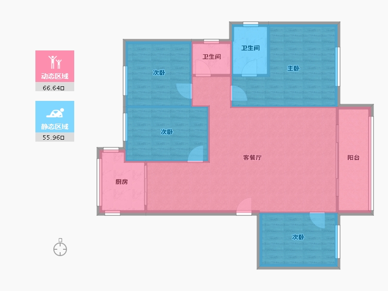 广东省-广州市-荷景一区-113.00-户型库-动静分区