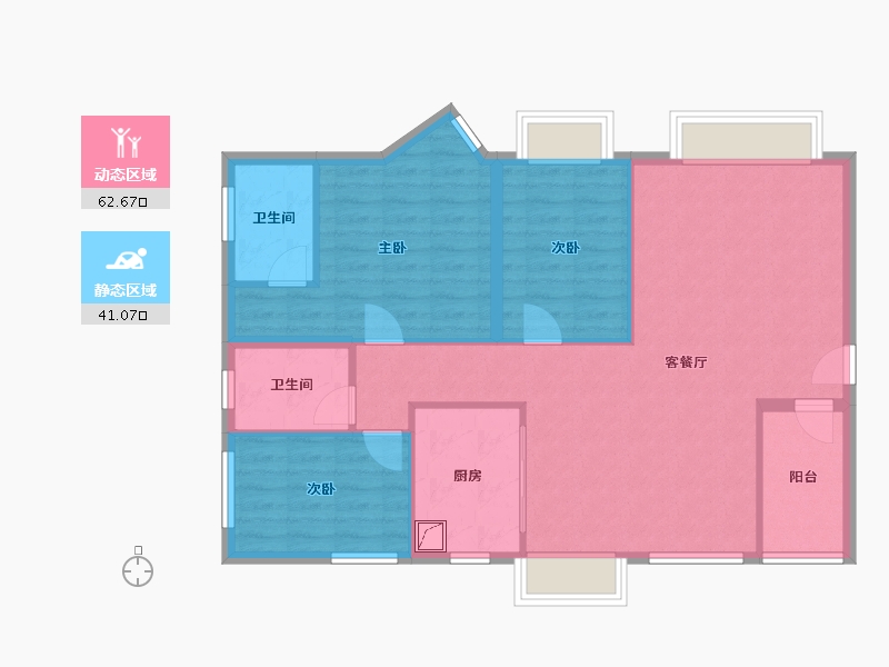 福建省-厦门市-华林花园-三期-95.00-户型库-动静分区