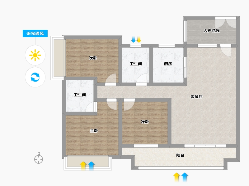 贵州省-遵义市-中建幸福城-99.54-户型库-采光通风