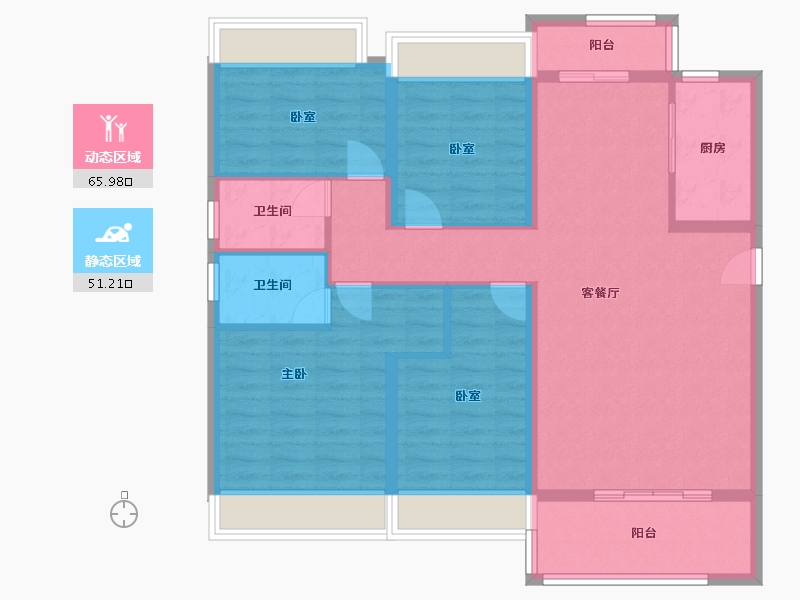 湖南省-郴州市-郴州碧桂园-110.00-户型库-动静分区