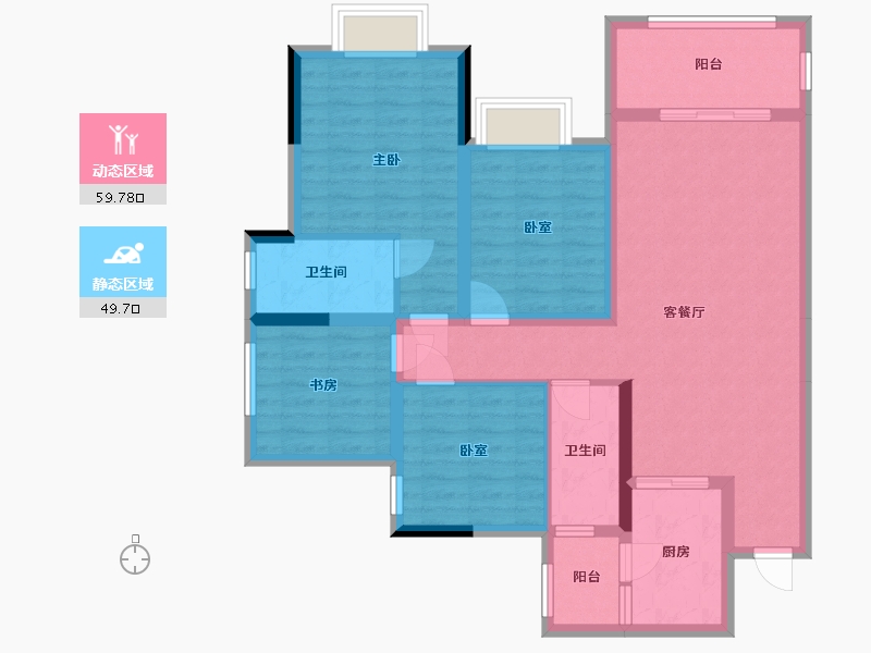 四川省-德阳市-奥园玖珑湾-100.00-户型库-动静分区