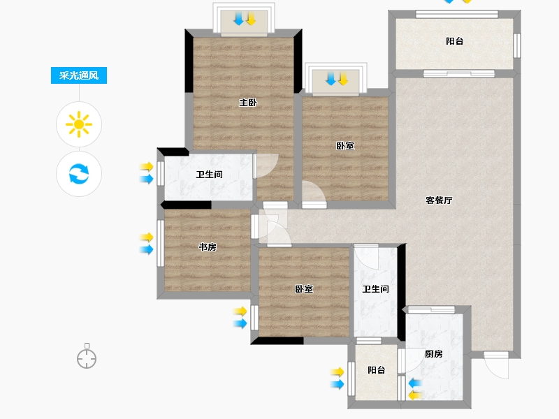 四川省-德阳市-奥园玖珑湾-100.00-户型库-采光通风