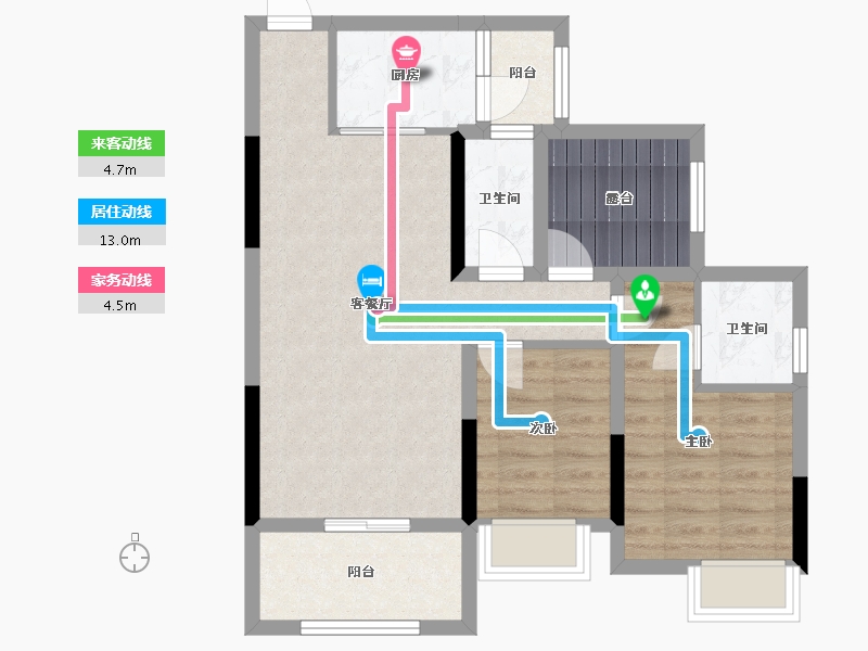 广东省-江门市-宏都华庭-69.73-户型库-动静线