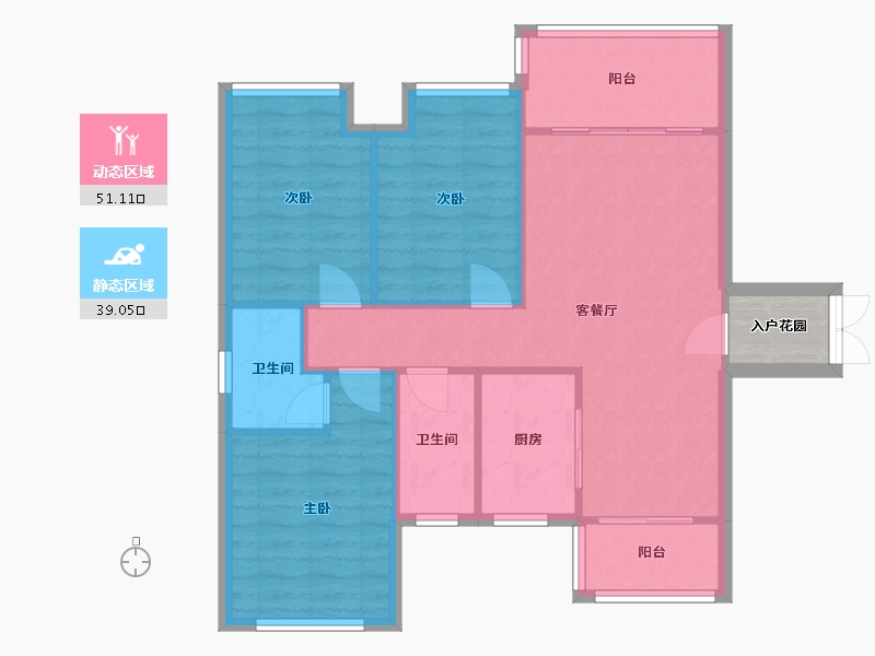 广东省-中山市-雅居乐枫璟美地-84.19-户型库-动静分区