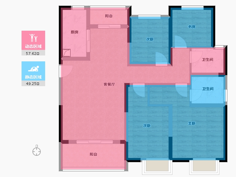 浙江省-杭州市-桃欣雅苑-95.00-户型库-动静分区