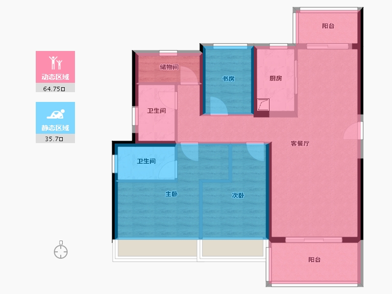 广东省-潮州市-潮州龙光阳光华府-112.50-户型库-动静分区