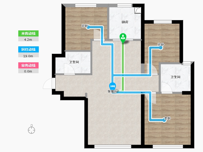 新疆维吾尔自治区-乌鲁木齐市-中海紫云阁-85.00-户型库-动静线