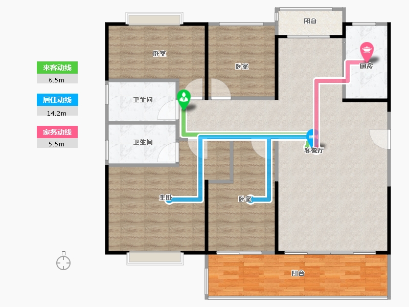 广东省-河源市-和平碧桂园星钻-120.53-户型库-动静线